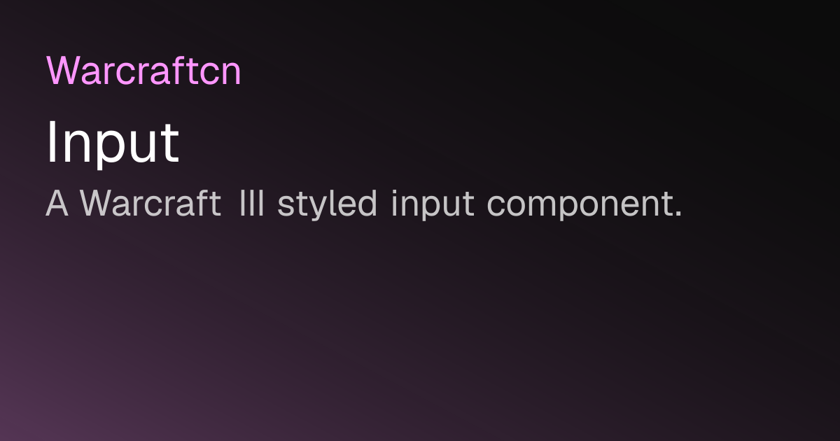 Component Imput Input